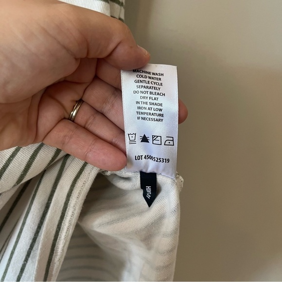 Buffalo David Bitton Midi Green and Cream Striped T-Shirt Dress XL - Picture 7 of 7